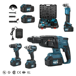 Certified High-quality OEM Cordless Combo Power Tool Set (4 Pieces) With Dual Lithium Batteries And Hard Case For Home DIY Use