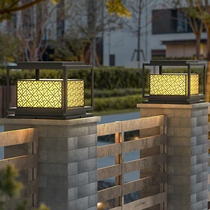 Solar Pillar Lights Outdoor, Waterproof Column Lights Villa Courtyard Landscape Exterior Gate Solar Pillar Lamp