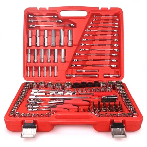 GATmatic 150pcs Professional Mechanic Tool Set CR-V Steel Socket Wrench Kit for Auto Repair with Portable Case