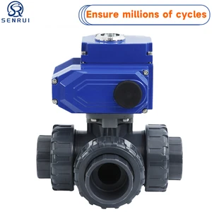 220v Electric Union Pvc Ball Valve with Actuator 4 1/4 in 3 Inch Upvc Motorized Double Union Ball Valve 12v