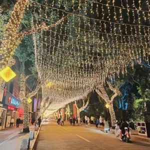 Rts Waterproof Led Icicle String Lights Fairy Hanging Ceiling Extendable Light for Christmas Wedding Shopping Mall Door Decor