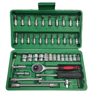 46pcs Customizable Auto Repair Tool Set - OEM Automotive Maintenance Accessories with Hard Case for Hand Repairing
