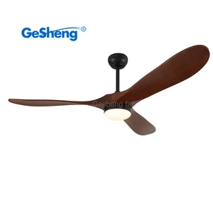 Modern 52 Inch Black 3 ABS Blades Dc Propeller Ceiling Led Fan Lamp Remote Control Led Fan Lights