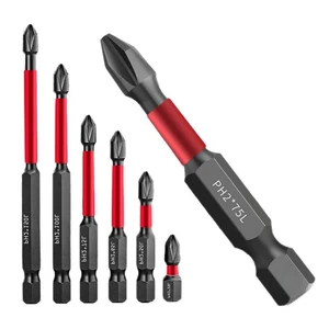 PH1 PH2 PH3 S2 Steel Magnetically Multi Screwdriver Bit Stainless Steel Phillips Cross Hex Neck Round Shank Screw Driver Bit