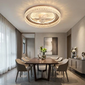 Easy Install Decorative LED Lighting Creative Crystalline Shape Ceiling Fan Lamp Surface Mount For New House Renovation Projects