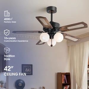 Luxury European Iron Chandelier Ceiling Fan Light 5 Blades 42-Inch LED Energy Conservation DC Motor Living Room Bedroom
