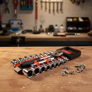 Chrome Plated OEM Multifunctional External Hexagon Bidirectional 72 Teeth Ratchet Wrench Set Auto Repair Accessories Syleisure