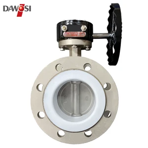 D341F-10P Stainless Steel Material PTFE Rubber Sleeve Manual Turbine Butterfly Valve Flange Valve Manufacturer DN50-600
