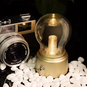 LED Bulb Night Light Lamp Table Lights Small Portable Rechargeable Battery Button