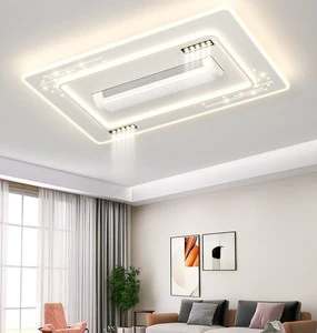 Modern 220V Full Spectrum LED Ceiling Lamp Remote Eye Protection Bladed Fan Acrylic Cover Square Living Room Master Bedroom