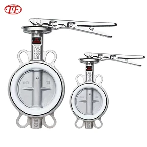 TF 4 Inch Handle Lever Stainless Steel Manual PTFE Soft Seal Wafer Type butterfly Valve Water Flow Control Butterfly Valve