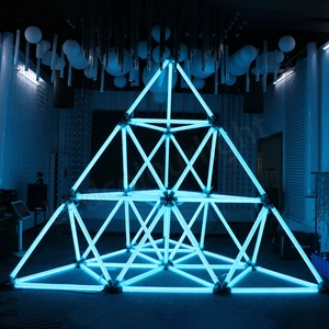 Outdoor IP65 RGB Full Color Led Pixel 50mm Geometry 3D Tube Light DMX for Stage Bar Decoration