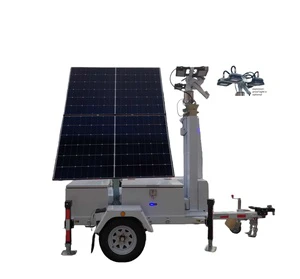 New Arrival Mobile Solar IP65 Lighting Tower With 7m Manual Mast 4x100W LED DC24V 5000K Daylight For Parking Lot