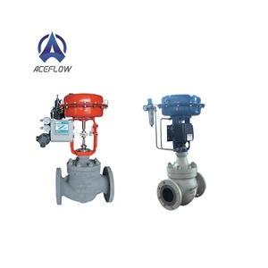 ACEFLOW Flange Globe Control Valve Top Guided Single Seated Globe Valves With Diaphragm Type Actuator Pneumatic Valve