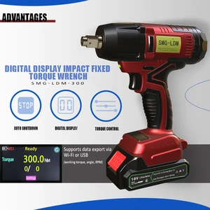 SMG Professional Lithium-ion Brushless Digital Impact Torque Wrench (Flat Head) High Torque 100-350Nm DIY Industrial 3/4Inch