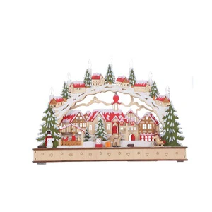45cm Semicircular Arch Bridge Shape Christmas Village Bridge Light Decoration Restaurant Lighting Decorations