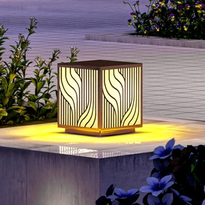 Classical Pillar Light Outdoor Waterproof Garden Park Motif square Post Top Lamps