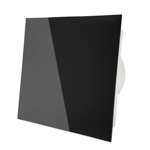 Customized Good Quality IPX4 Waterproof Small Silent Smart Black Glass Panel 4 Inch Window Toilet Bathroom Exhaust Fan For Home