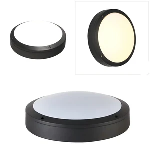 Round LED Bulkhead Light,IK10 IP65 Outdoor Ceiling Light Fixture 30W 100lm/w CE RoHS Approval