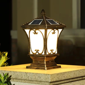 Outdoor Garden Light Waterproof IP65 Column Pillar Glass Lamp Decorative Landscape Columns LED Outdoor Solar Pillar Light