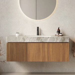 Hot Sale Floating Vanity Wall Mounted Mirrored Bathroom Cabinet Plywood Wall Cabinet With Mirror
