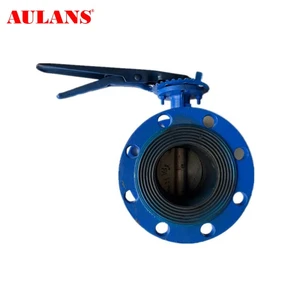 AULANS Hand Lever Operated Ductile Iron EPDM Soft Seal Manual Water Pipeline Flow Control Flanged Butterfly Valve