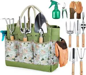 Complete DIY Gardening Kit 10pcs/set Lightweight Stainless Steel Garden Tools Adjustable Storage Belt OEM for Outdoor Yard Work