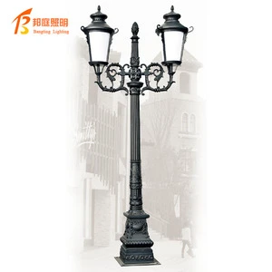 European Style Double Head Aluminum LED AC Garden Light IP66 Waterproof High Pole Lamp for Street & Garden Use