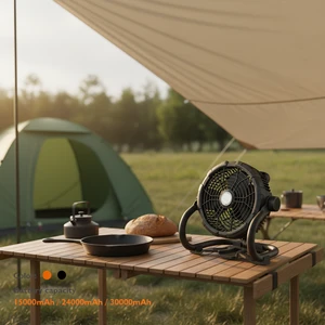 20000mAh Portable Rechargeable Fan With LED Light USB Fan With Battery Powerbank Comping Outdoor Table Colder Air Colling Fan