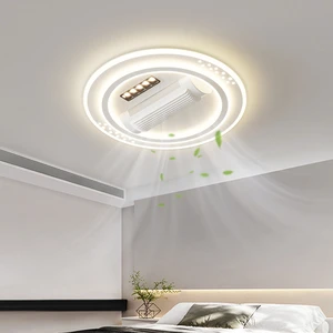 Modern Ceiling Fan Lamp Lights Led Fan with Light for Bedroom or Living Room Silent Bladeless