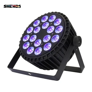 SHEHDS 18x18W RGBWAUV Aluminum Alloy LED Par Can 6/10CH Stage Light DMX512 Wash Light For DJ
