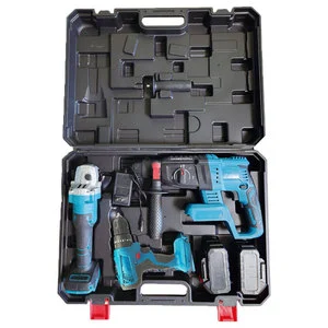 21V Power Drills Kit 21v Portable Cordless Hot Sale Angle Grinder Impact Wrench Drill Kit Lithium Electric Power Tool Set