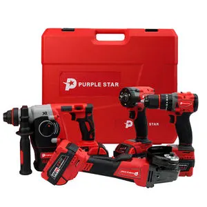 Cordless Power Tool Set Electric Tool Kit with Drill & Hammer Drill Professional Tool Box OEM Supported