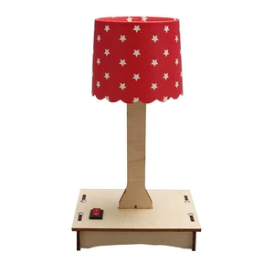 Colorful Small Cartoon Wooden Desk Lamp School Students Science Educational Eco-friendly Easy Assembly STEM Model Toys