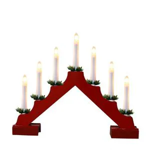Hot Sales Item 7L Warm White LED Wooden Bridge Light,bridge Color:red
