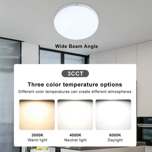 Iron PP Surface Mounted 18W-48W LED Panel Light for Bedroom 2-Year Warranty High CRI 80 Minimalist Design