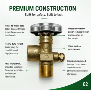 Brass Valve CO2 Carbon Dioxide Gas Cylinder CGA320 Valve