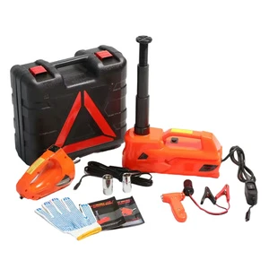Cars Including Impact Wrench and Tire Inflator Pump 12V Hydraulic Electric Jack Kit