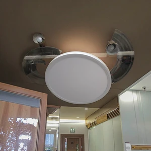 Ultra-Slim Modern LED Ceiling Lamp with CCT Adjustable Feature Plastic Base AC Powered for Living Room & Bedroom