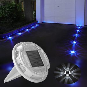 Solar Driveway Lights Solar Ground Lights 2 Colors in 1 Led Deck Light Waterproof Driveway Warning Step Wireless
