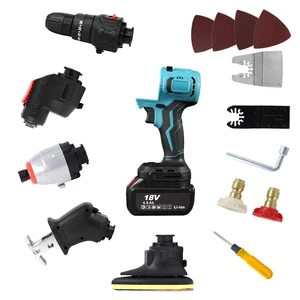 Household Power Tools Combo Kits 20v 15pcs Lithium Battery Operated Hand Tool Sets