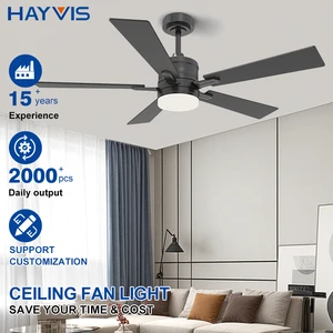 High Cost Performance 42 Inch 6 Speeds 30 To 34dB Low Noise 5 ABS Blades For Living Room Dining Room Led Ceiling Fan With Light
