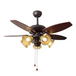 American Retro Pattern Integrated Hanging Fan Light for Dining & Living Room Metal for Hotel Lighting Ceiling Fan