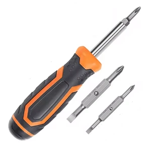 6-in-1 Multi-Bit Industrial Grade Chrome Finish Plastic Handle Screwdriver Set with Socket OEM Customizable