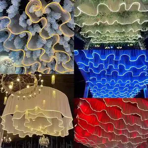 Lumoire Ceiling Drape With Waterproof LED Light Strip Wedding Camping Restaurant Ambient Decoration