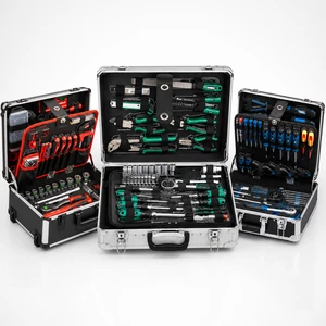 108PCS Aluminum Tool Box Full Mechanic Set Of Tools With Socket Wrench Ratchet Socket Set Box For Auto Repair Car Garage OEM/ODM