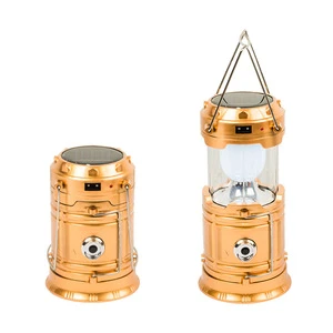 Outdoor Collapsible Solar Powered Camping Rechargeable Lantern Light LED Hand Lamp