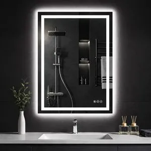 Modern LED Bathroom Mirror Anti-Fog Wall-Mounted Vanity Mirror Shatter-Resistant. for Bedrooms Hotels Salons & Barber Shops