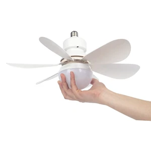 Remote Controlled E27 Fan Light With Built in Light Source Detachable Fan Blades Portable Indoor Cooling Lighting Fixture