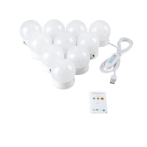 10 Bulbs LED Modern Vanity Makeup Mirror Lights with USB Touch Control Dimmable IP33 Rated Wall Lamp for Bathroom Dressing Table